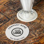 Custom Company Logo And Slogan With Promotional Round Paper Coaster<br><div class="desc">Personalize a Coaster with this simple and minimalist template,  and promote your Company or Business to Increase leads and generate more sales. Add your details,  All text style,  colors,  sizes can be modified to fit your needs. If you need help or matching items,  please contact me</div>