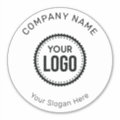 Custom Company Logo And Slogan With Promotional Sticker | Zazzle