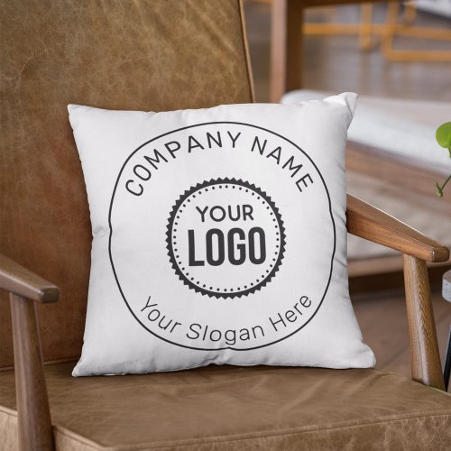 Custom Company Logo And Slogan With Promotional Throw Pillow