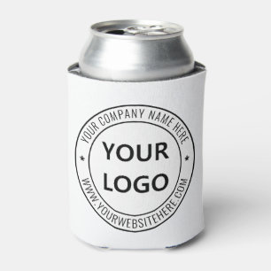 Custom Company Logo and Text Branded Can Cooler