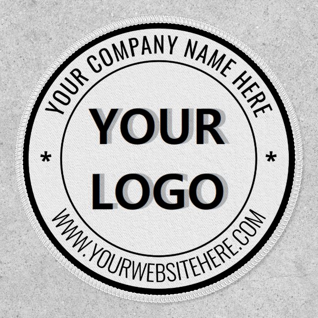 Custom Company Logo and Text Branded Patch Example (Front)