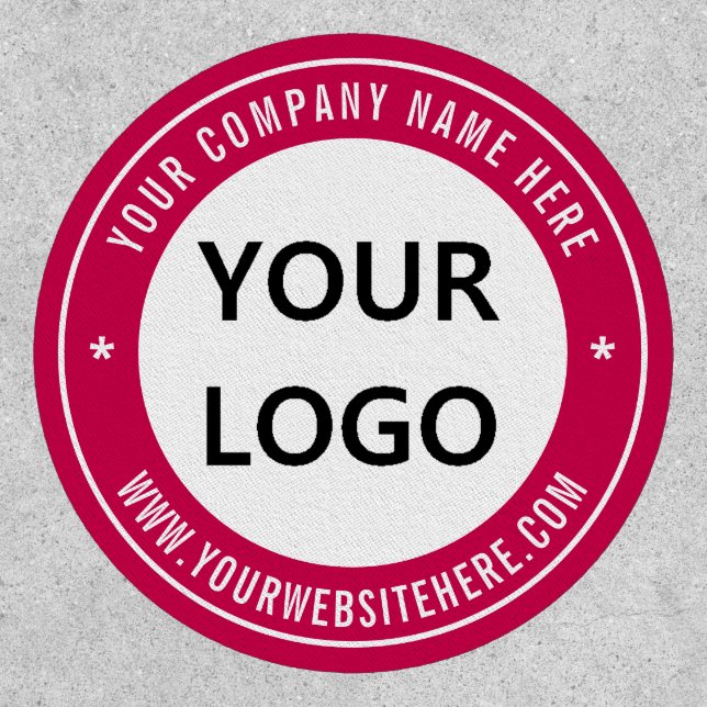 Custom Company Logo and Text Branded Patch Example (Front)