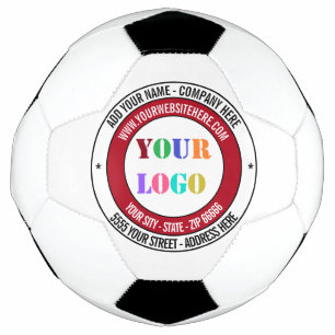 Custom Company Logo and Text Branded Soccer Ball