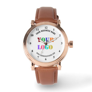 Custom Company Logo and Text Branded Watch Example