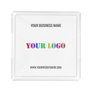 Custom Company Logo and Text Business Acrylic Tray