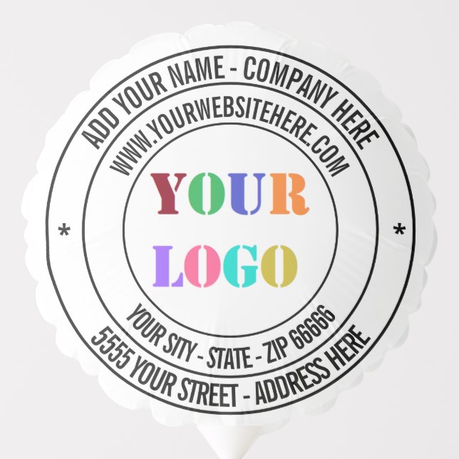 Custom Company Logo and Text Business Balloon (Front)