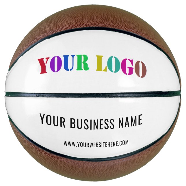 Custom Company Logo and Text Business Basketball (Front)