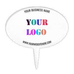 Custom Company Logo and Text Business Cake Topper