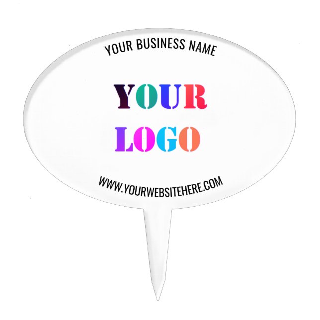 Custom Company Logo and Text Business Cake Topper (Front)