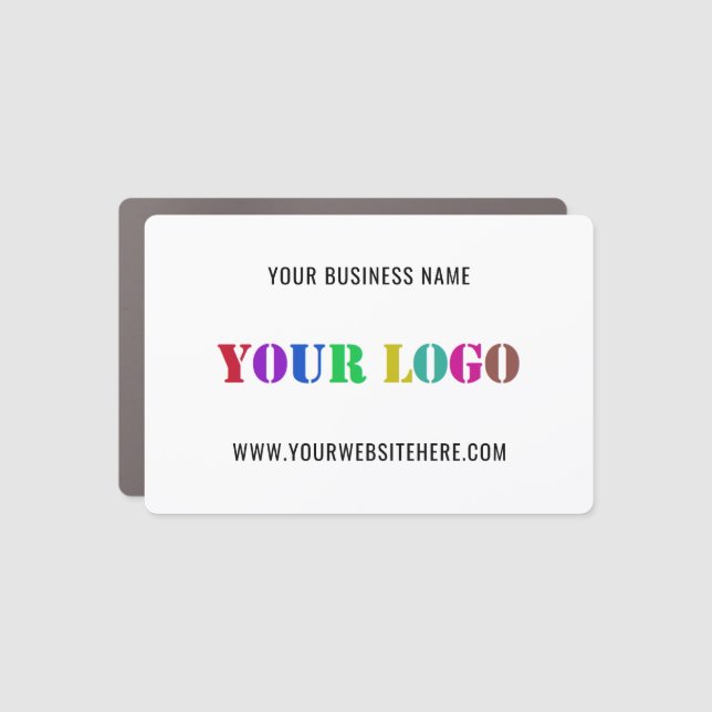 Custom Company Logo and Text Business Car Magnet (Front)