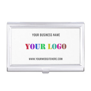 Custom Company Logo and Text Business Card Case