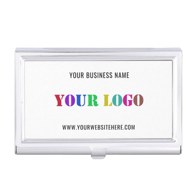 Custom Company Logo and Text Business Card Case (Front)