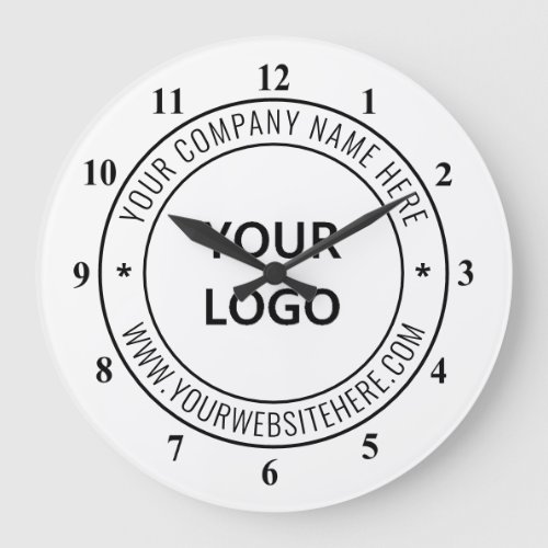 Custom Company Logo and Text Business Clock