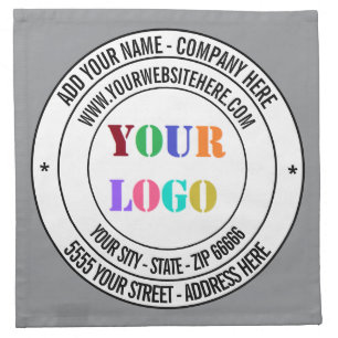 Custom Company Logo and Text Business Cloth Napkin