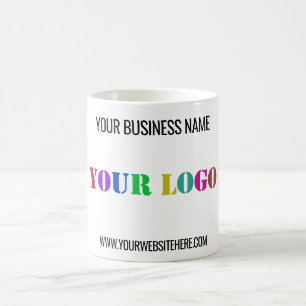 Custom Company Logo and Text Business Coffee Mug