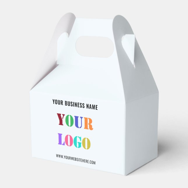 Custom Company Logo and Text Business Favor Box (Front Side)