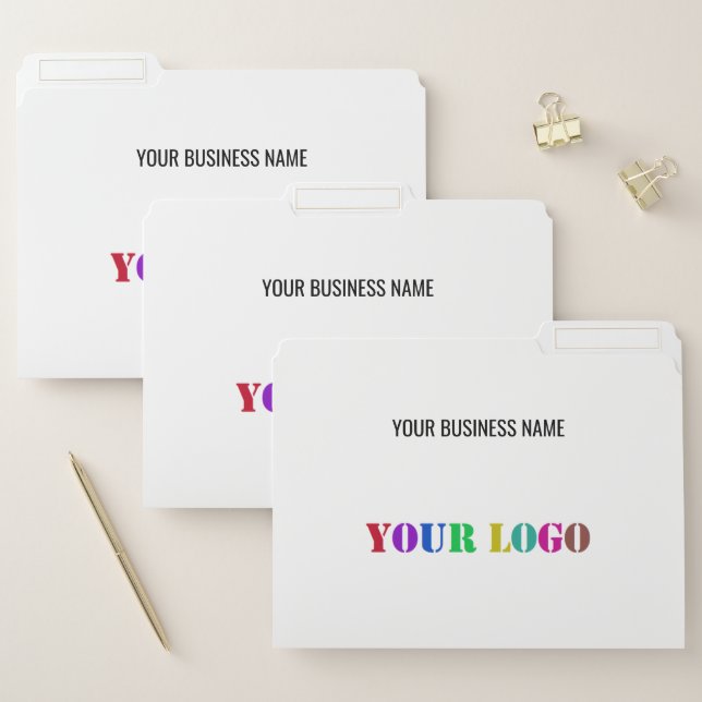 Custom Company Logo and Text Business File Folder (Set)