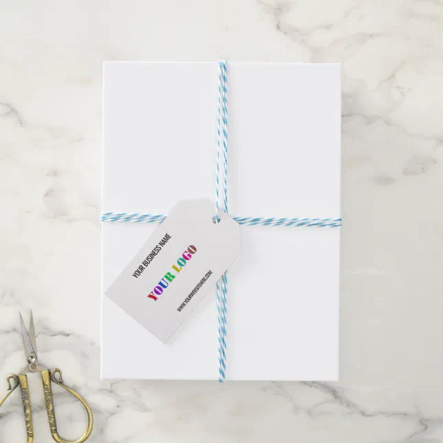 Custom Company Logo and Text Business Gift Tags | Zazzle