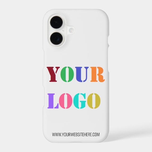 Custom Company Logo and Text Business iPhone Case (Back)