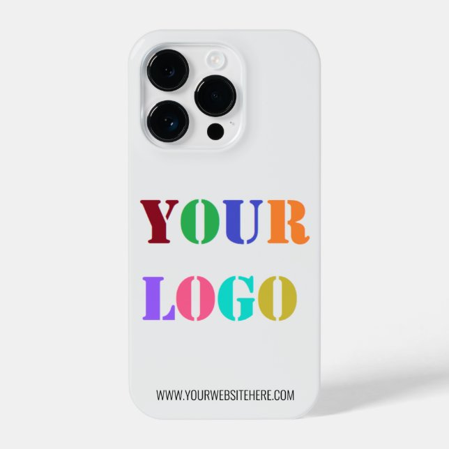 Custom Company Logo and Text Business iPhone Case (Back)