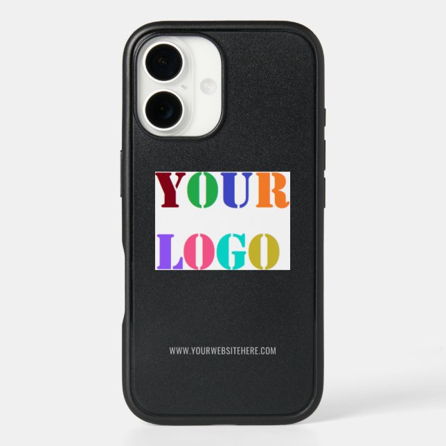 Custom Company Logo and Text Business iPhone Case (Back)