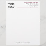 Custom Company Logo and Text Business Letterhead<br><div class="desc">Custom Font and Colors - Simple Personalized Classic Business Letterhead with Logo - Add Your Logo - Image or QR Code - Photo / Business Name - Company / Address - Contact Information / Logo or QR Code ( back side ) - Resize and move or remove and add elements...</div>