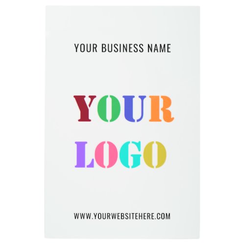 Custom Company Logo and Text Business Metal Print