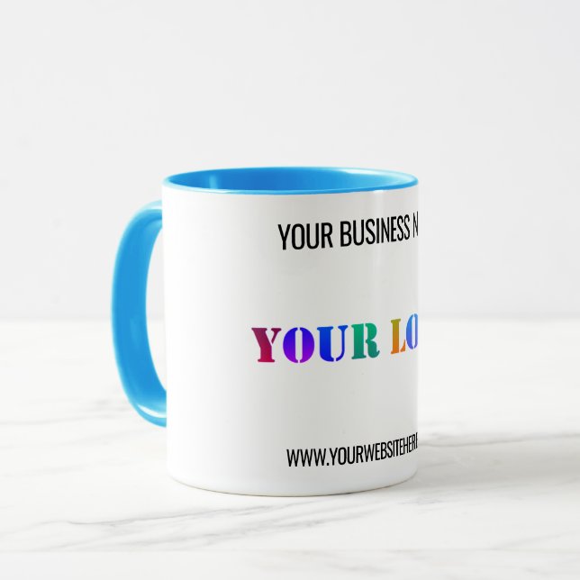 Custom Company Logo and Text Business Mug Template (Front Left)