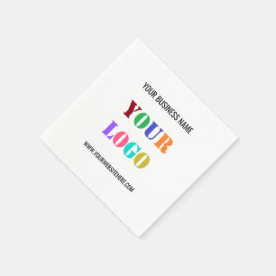 Custom Company Logo and Text Business Napkins