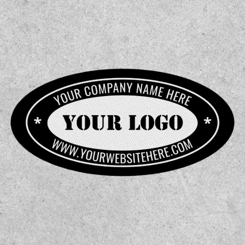 Custom Company Logo and Text Business Oval Patch