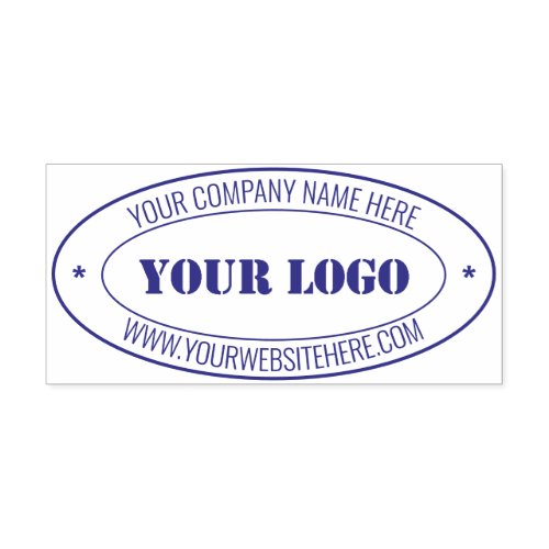 Custom Company Logo and Text Business Oval Stamp