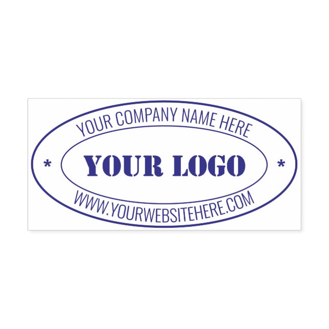 Custom Company Logo and Text Business Oval Stamp (Design)