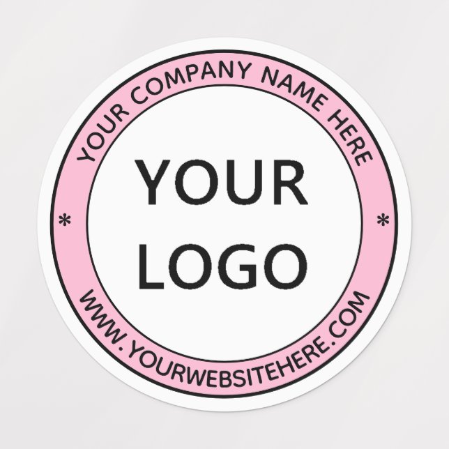 Custom Company Logo and Text Business Round Labels (Design 1)
