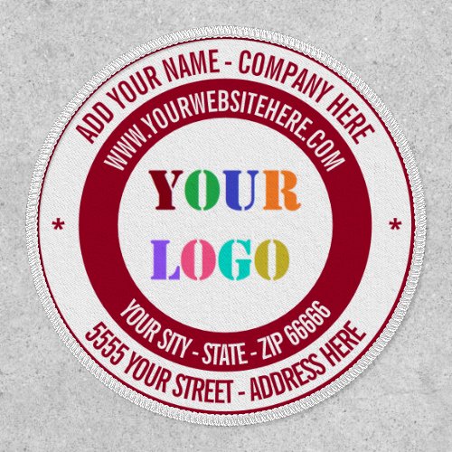 Custom Company Logo and Text Business Round Patch
