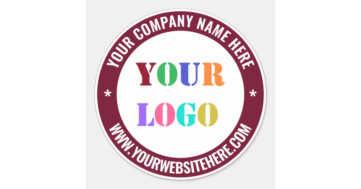 Custom Company Logo and Text Business Stickers | Zazzle