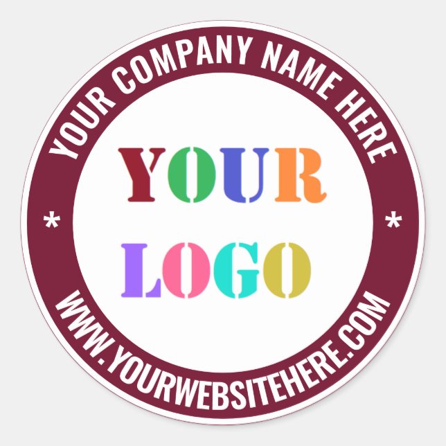 Custom Company Logo and Text Business Stickers (Front)
