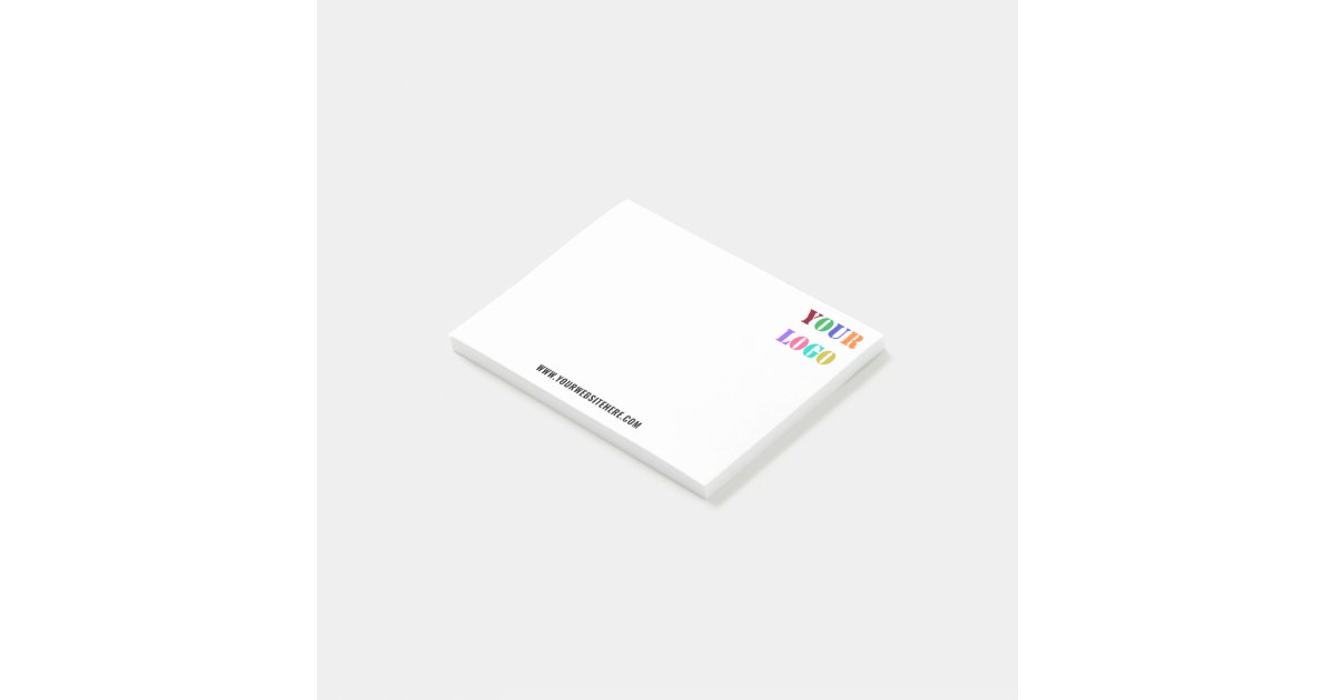 Custom Company Logo and Text Business Sticky Notes | Zazzle