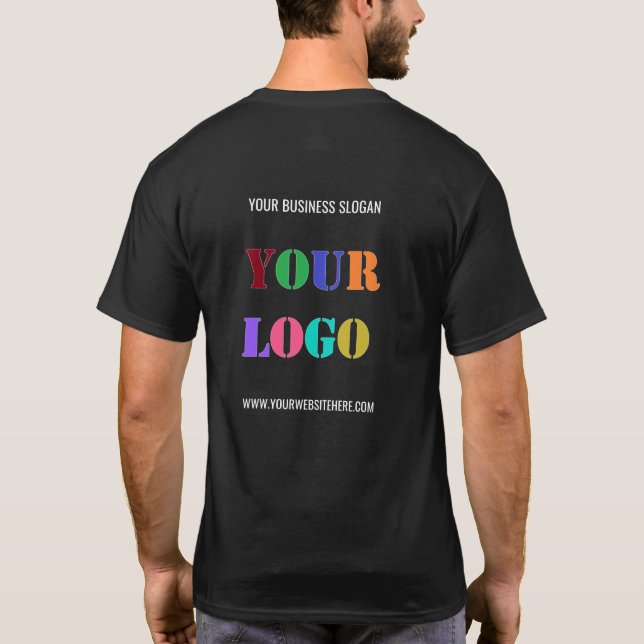 Custom Company Logo and Text Business T-Shirt (Back)