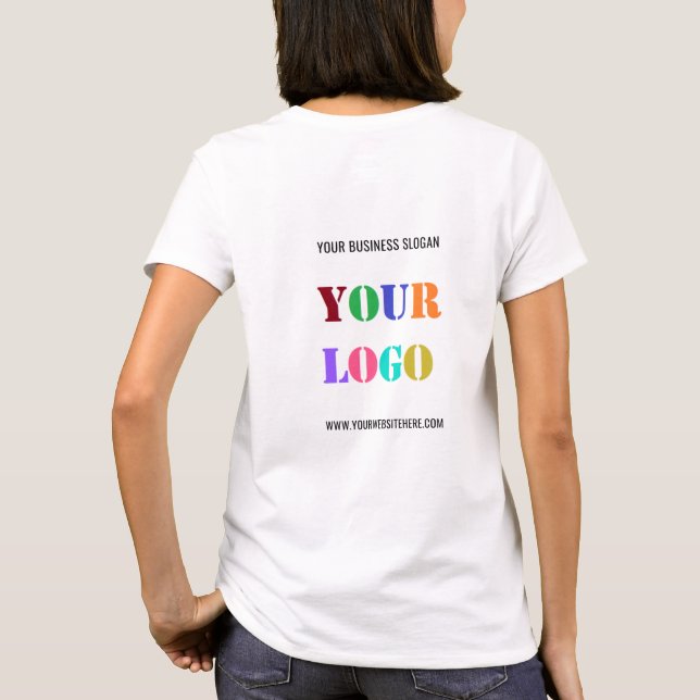 Custom Company Logo and Text Business T-Shirt (Back)