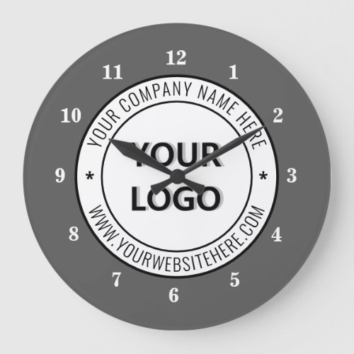 Custom Company Logo and Text Business Wall Clock
