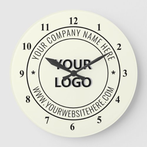 Custom Company Logo and Text Business Wall Clock