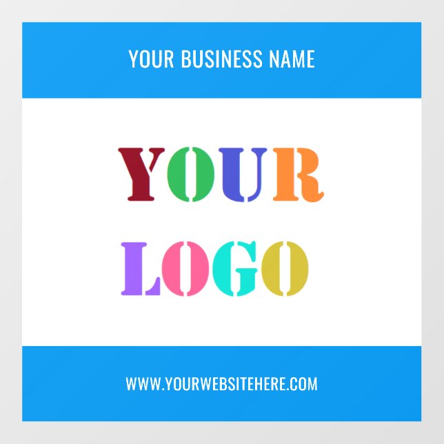 Custom Company Logo and Text Business Wall Decal (Front)