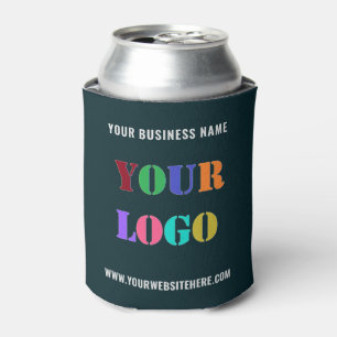 Custom Company Logo and Text Can Cooler Example