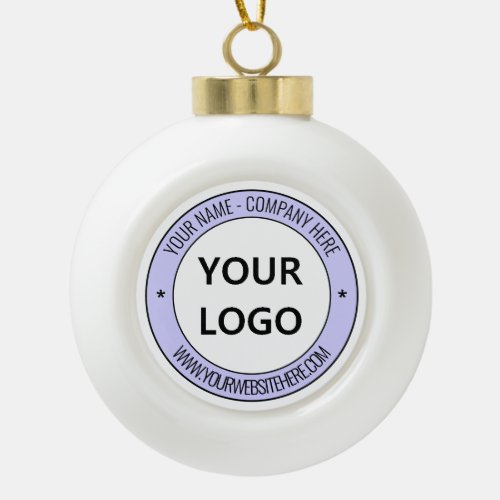 Custom Company Logo and Text Christmas Ornament