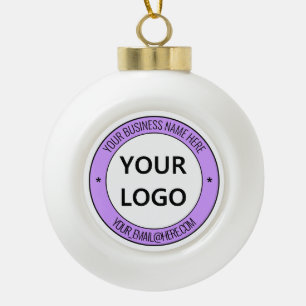 Custom Company Logo and Text Christmas Ornament