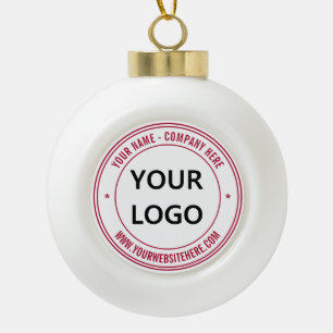 Custom Company Logo and Text Christmas Ornament