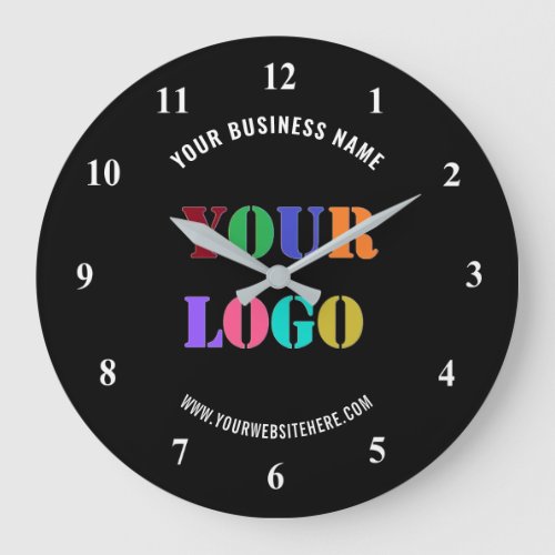 Custom Company Logo and Text Clock Choose Colors