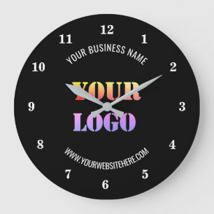 Custom Company Logo and Text Clock - Choose Colors