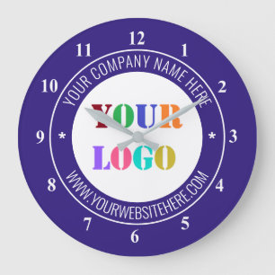 Custom Company Logo and Text Clock Choose Colors