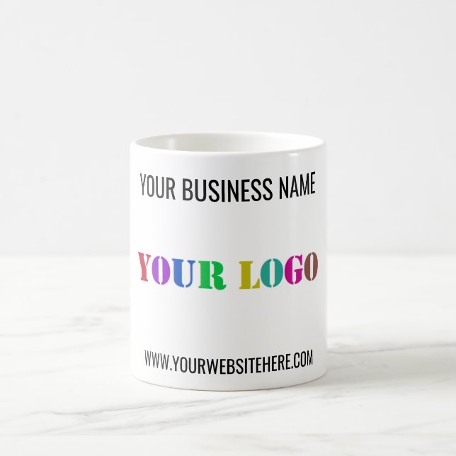 Custom Company Logo and Text Coffee Mug Example (Center)